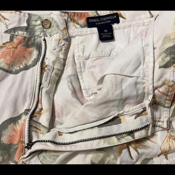 David Cremieux Men’s 38 White With Floral Pattern  Cargo Shorts 9 Inch Inseam - Picture 9 of 12